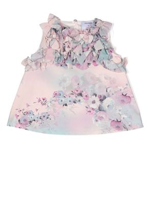Simonetta ruffled floral-print mini dress - Pink