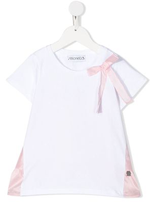 Simonetta short sleeve bow detail T-shirt - White