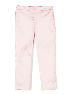 Simonetta side-stripe satin trousers - Pink
