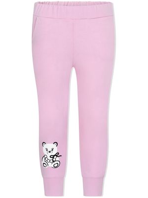 Simonetta teddy bear-print cotton leggings - Pink