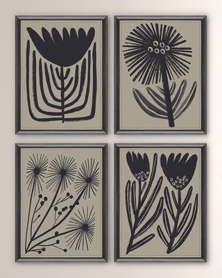 "Simple Florals" Art Prints, Set of 4