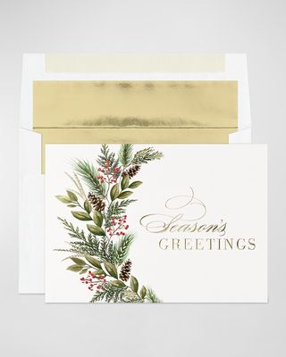 Simple Greenery Holiday Card, Set of 25