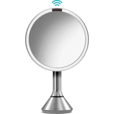 simplehuman 8-Inch Sensor Rechargeable Tabletop Mirror in Brushed Stainless Steel 