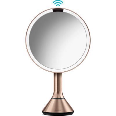 simplehuman 8-Inch Sensor Rechargeable Tabletop Mirror in Rose Gold 