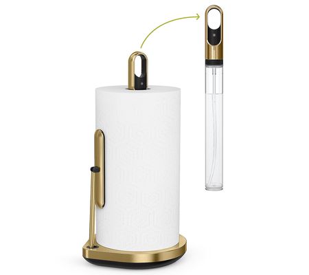 simplehuman Paper Towel Holder w/ Built in Sprayer Pump