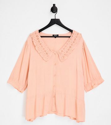 Simply Be blouse in peach-Orange