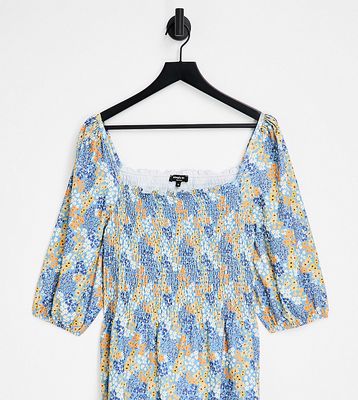 Simply Be shirred top in floral-Multi