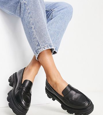 Simply Be Wide Fit chunky loafers in black