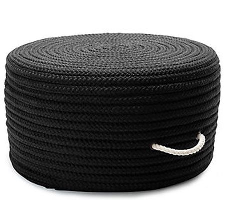 Simply Home Solid Pouf - Black 20" x 20" x 11"