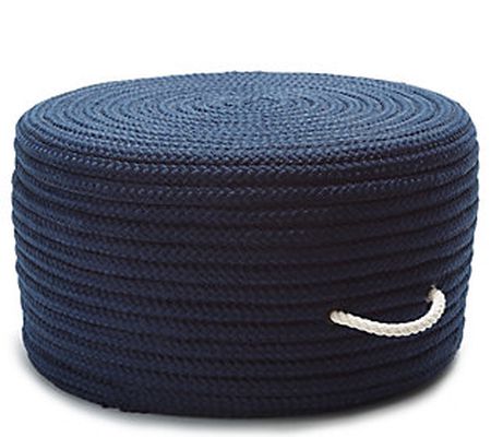 Simply Home Solid Pouf - Navy 20" x 20" x 11"