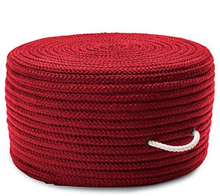 Simply Home Solid Pouf - Red 20" x 20" x 11"