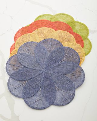 Sinamay Flower Placemats, Set of 4