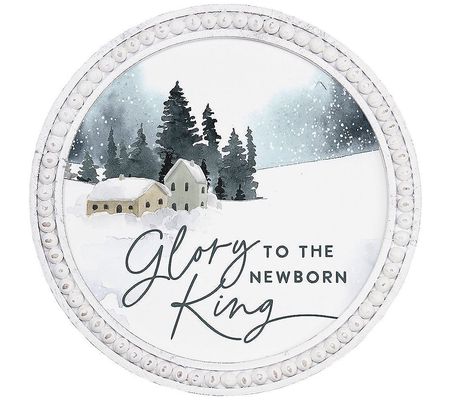 Sincere Surroundings 14" Glory King Cabin Scene Beaded Art