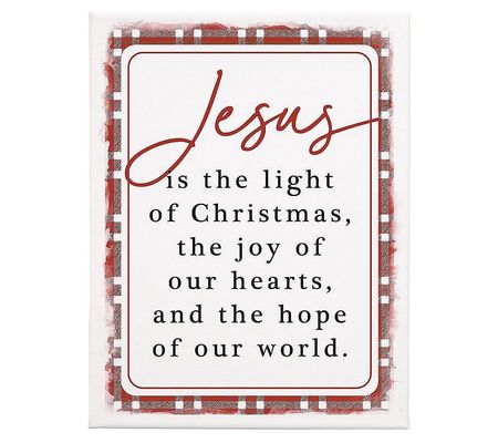 Sincere Surroundings 17" Jesus Light Plaid, Wra pped Canvas