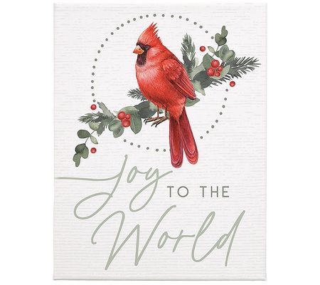 Sincere Surroundings 17" Joy World Cardinal Wra pped Canvas