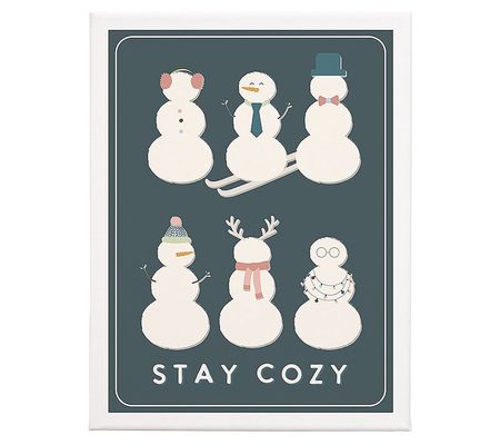 Sincere Surroundings 17" Stay Cozy Snowmen Wrap ped Canvas