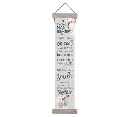 Sincere Surroundings 66" Snowman Wisdom Long Ha nging Canvas
