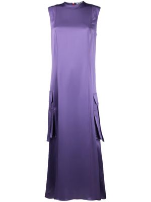 Sinead O'Dwyer cargo-pocket satin dress - Purple