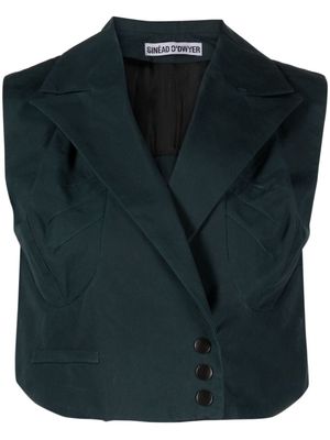 Sinead O'Dwyer cropped cotton waistcoat - Blue