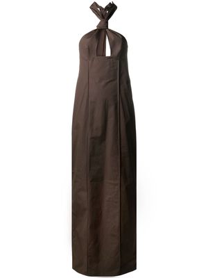 Sinead O'Dwyer halterneck cotton maxi dress - Brown