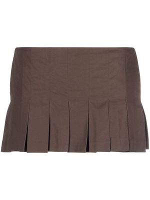 Sinead O'Dwyer pleated-hem cotton shorts - Brown