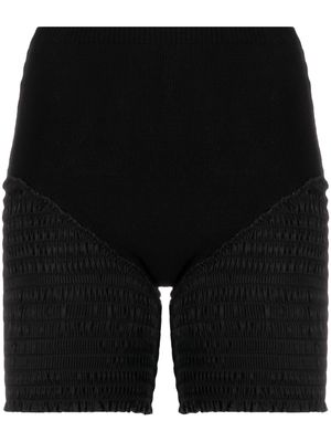Sinead O'Dwyer shirred-panel shorts - Black