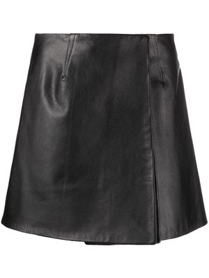 Sinead O'Dwyer wrap leather miniskirt - Black