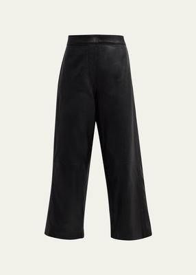 Singer Cropped Straight-Leg Leather Pants