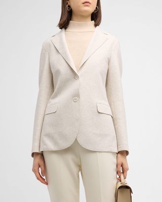 Single-Breasted Flannel Wool Jacket