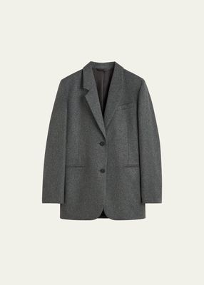 Single-Breasted Tailored Suit Jacket