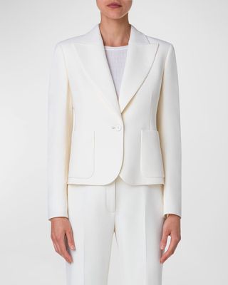 Single-Breasted Wool Double-Face Stretch Tailored Jacket