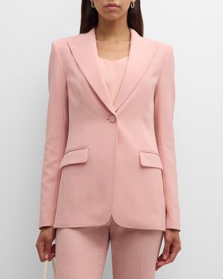 Single-Button Finesse Crepe Blazer