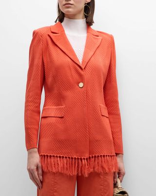 Single-Button Tasseled Jacket