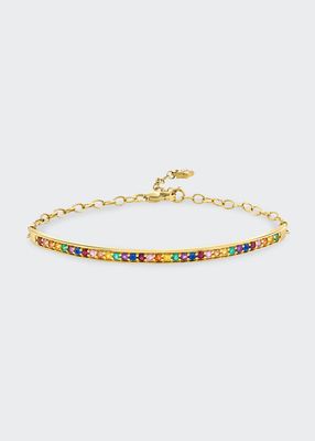 Single Row Multi-Sapphire Rainbow Bracelet