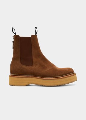 Single Stack Suede Chelsea Boots