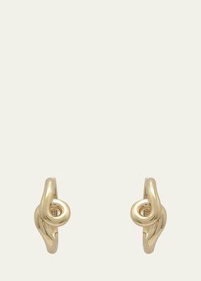 Single Wave Hoop Earrings in 9K Yellow Gold