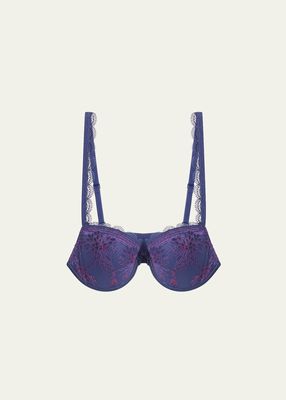 Singuliere Embroidered Lace-Trim Push-Up Bra