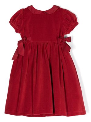 Siola bow-detail velvet dress - Red