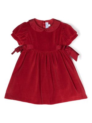Siola bow-detail velvet-effect dress - Red