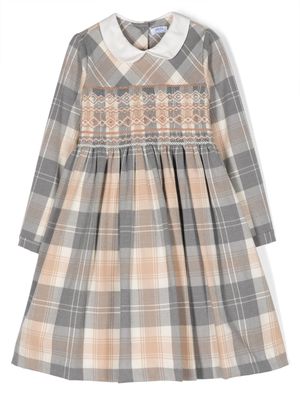 Siola check-pattern embroidered dress - Neutrals