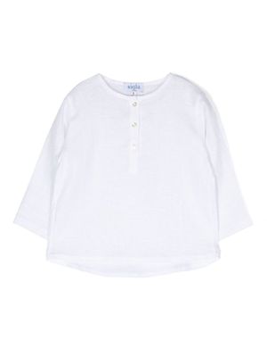 Siola long-sleeved linen top - White