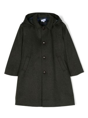 Siola single-breasted wool hooded coat - Green