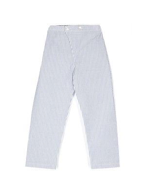 Siola striped straight-leg trousers - White