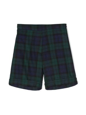 Siola tartan-check cotton-blend shorts - Blue