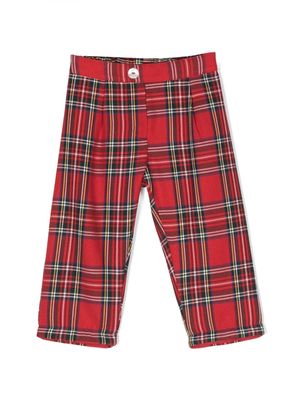 Siola tartan-print pleat trousers - Red