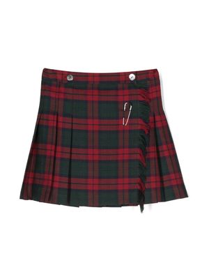 Siola tartan-print pleated skirt - Green