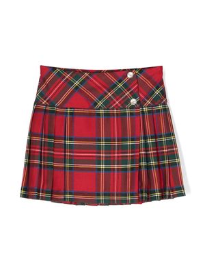 Siola tartan-print pleated skirt - Red