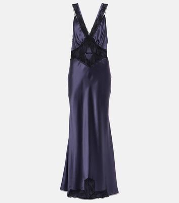 SIR Aries lace-trimmed silk satin gown