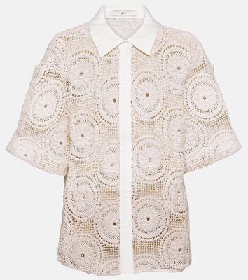 SIR Atacama crochet linen-blend shirt