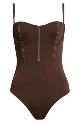 SIR Gio Corset One-Piece Swimsuit in Chocolate